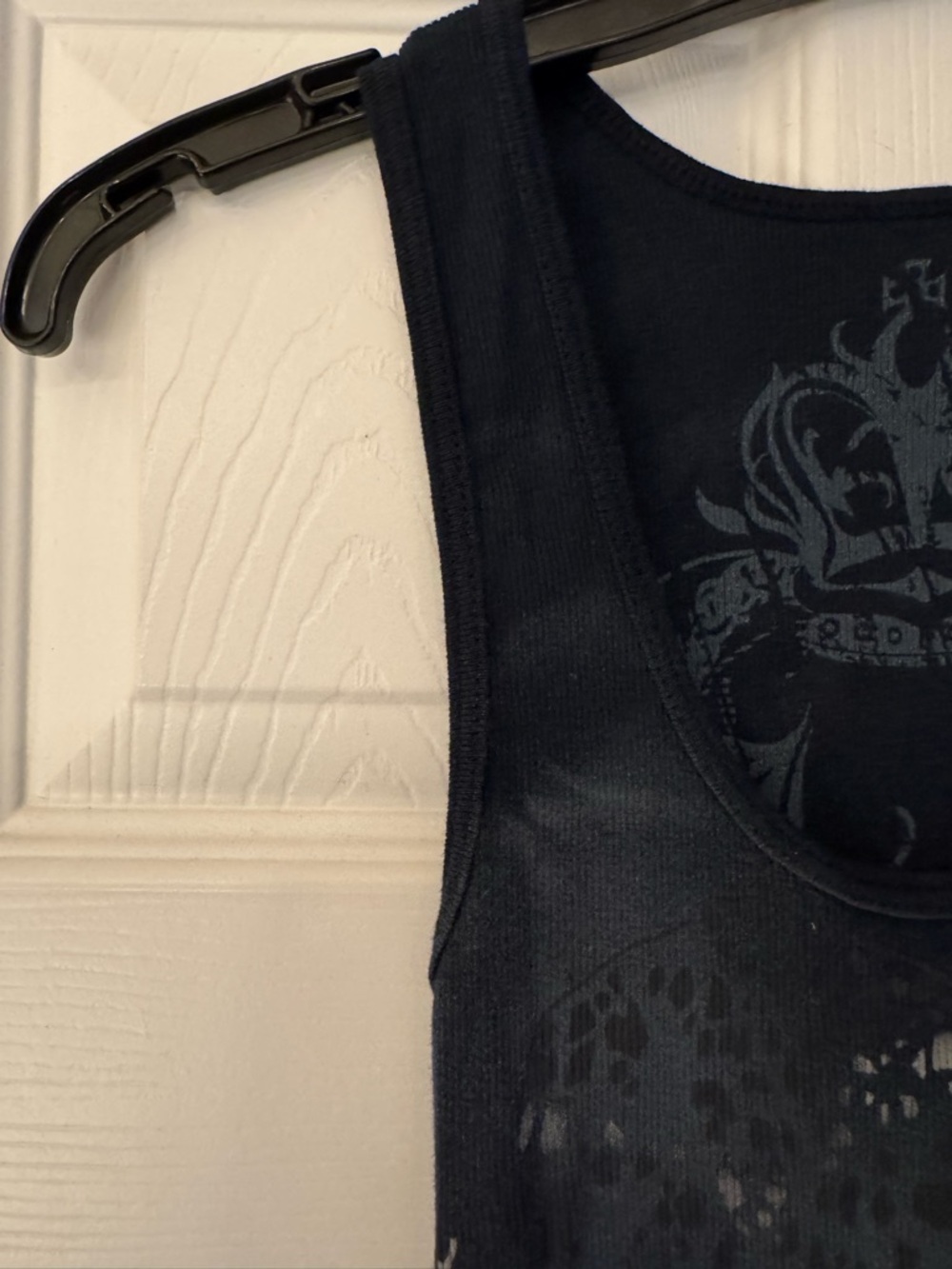 Key Closet Leopard Graphic Blue & Black Women’s Ribbed Cotton Tank Top Sz Small - Picture 9 of 10